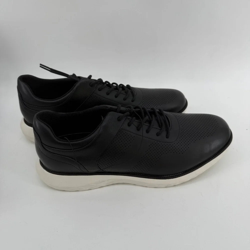 Perry Ellis Portfolio Mens Black Perforated Dress Sneakers Ultra Foam 13 1904710